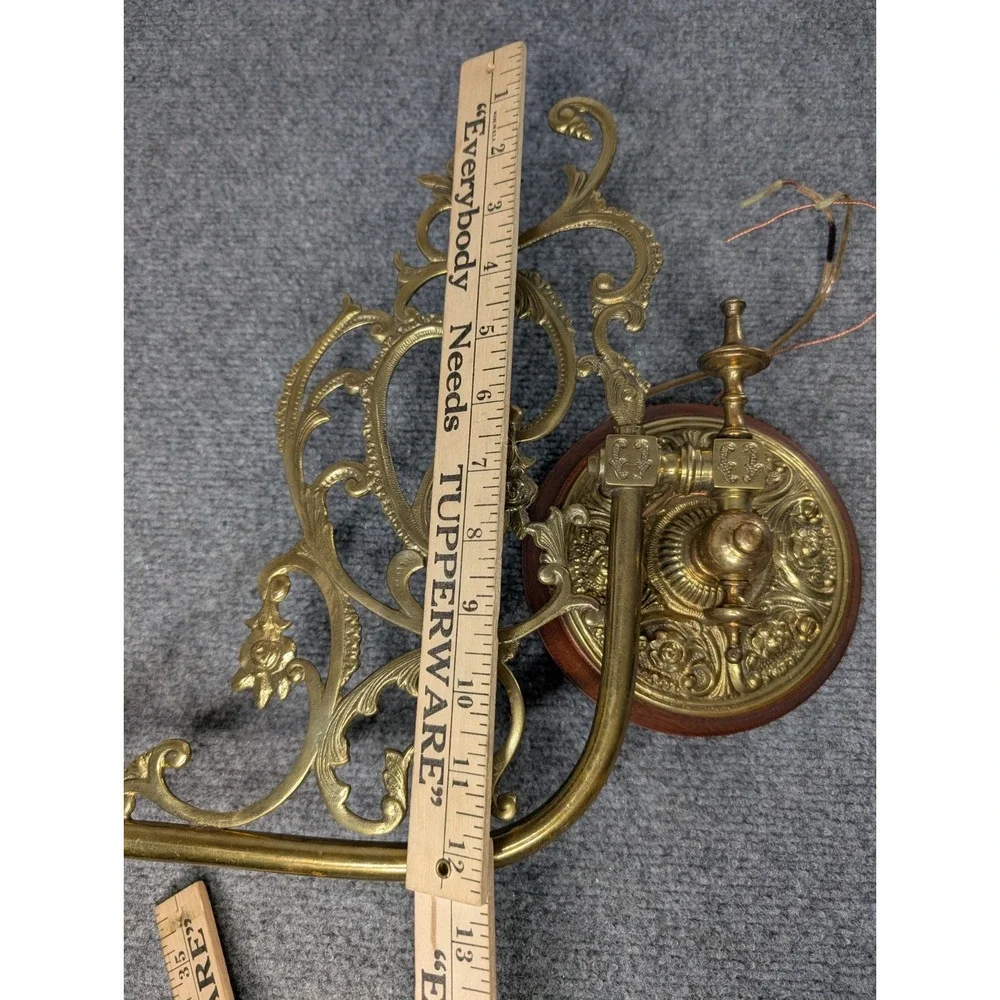 Vintage Brass Piano Candelabra WIRED Wall Sconce Electric Light‎ No Globe READ